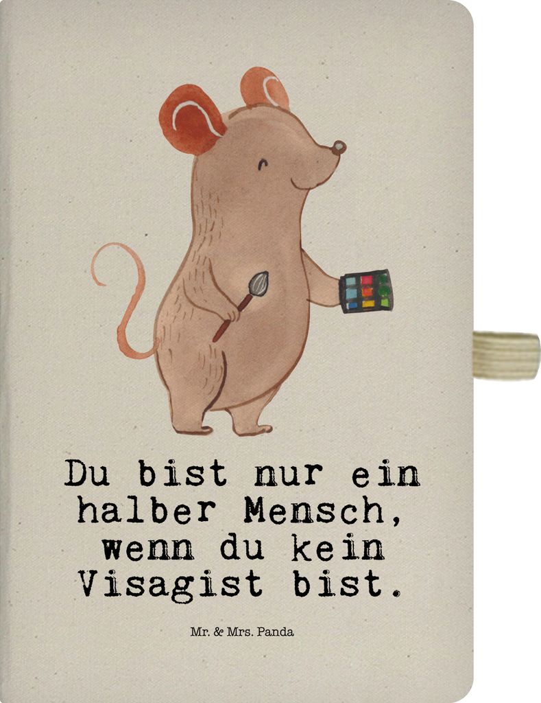 Mr. & Mrs. Panda Reisetagebuch Visagist Herz - Transparent - Geschenk, Journal, Ausbildung, Spruch, Make Up Artist, Notizbuch A5, Beauty Salon, Not...