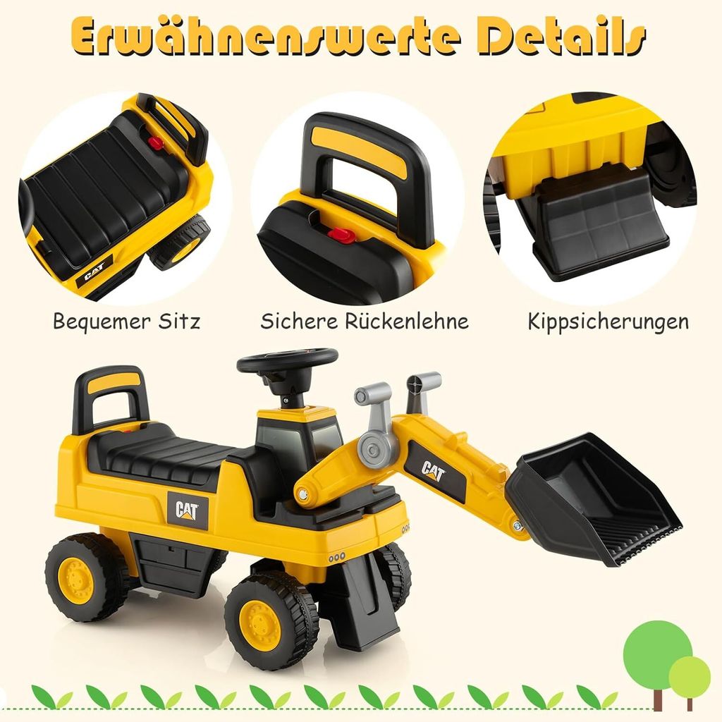 GOPLUS Kinder Sitzbagger - 360° Drehbarer Bagger Für Sand & Schnee