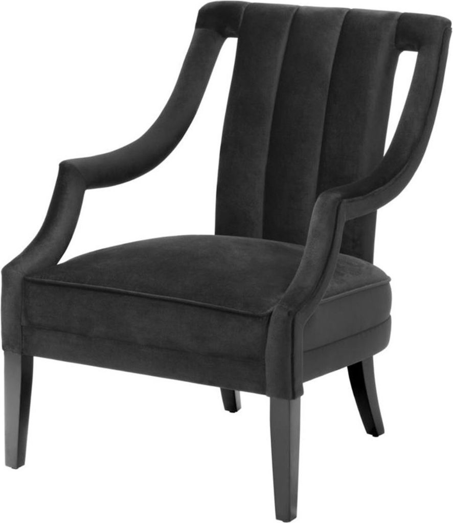 Casa Padrino Luxus Sessel Schwarz 70 x 80 x H. 95 cm - Luxus Qualität