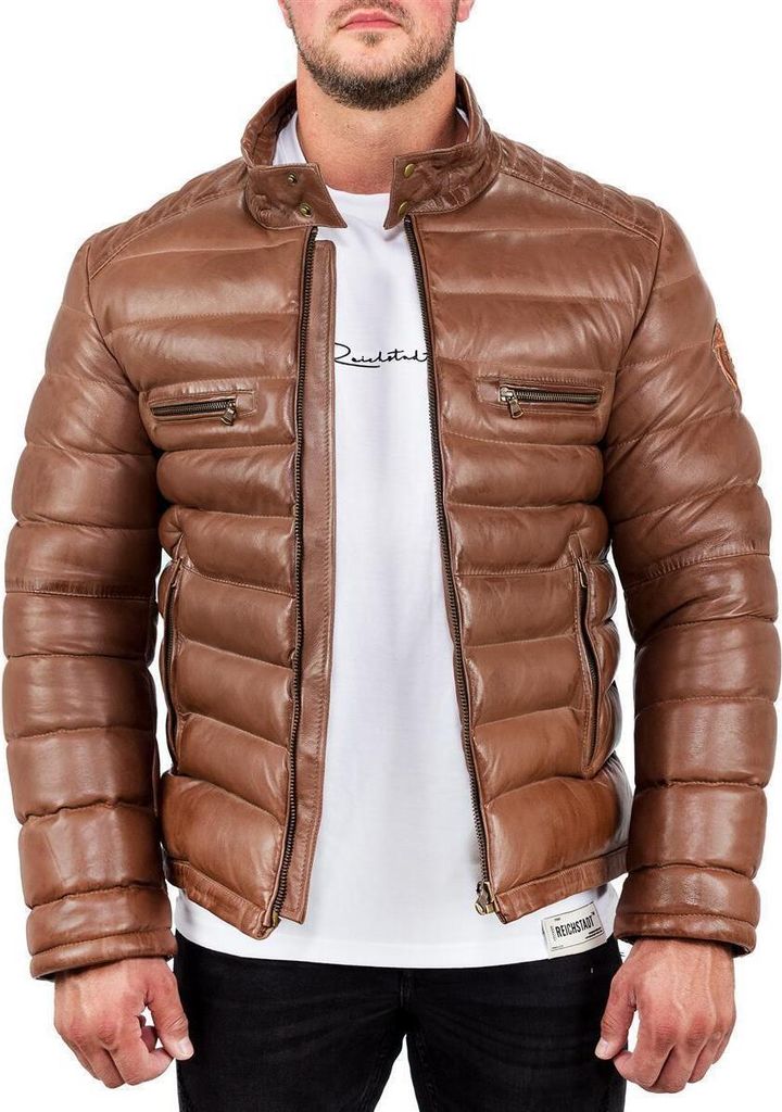 Reichstadt Herren Bomber Echtleder Jacke RS016 Brown XS