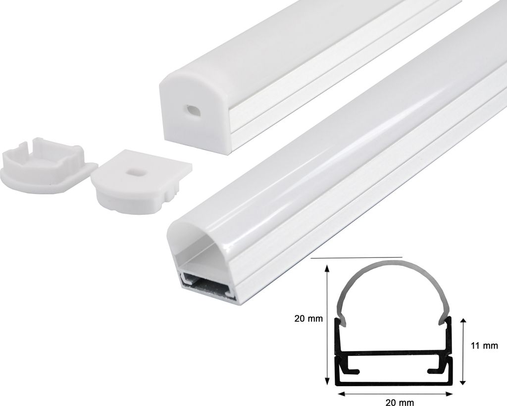2m LED Aluprofil Profil Alu Schiene Leiste Montage Profil Kanal System für LED-Streifen Profil K