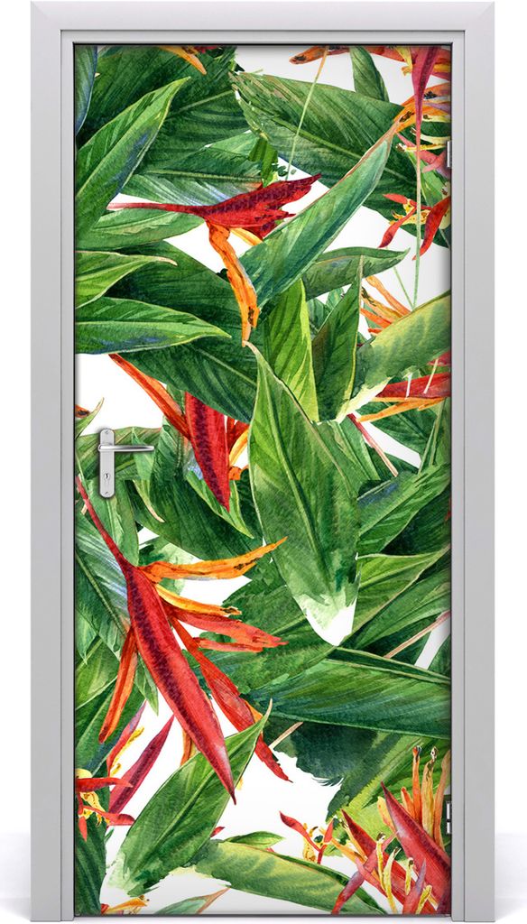 Tulup Türaufkleber 95x205 cm Dekorative Aufkleber Selbstklebend Wasserdichte Tapete Abnehmbar Schlafzimmer Wohnzimmer Wohnkultur - Strelitzia reginae