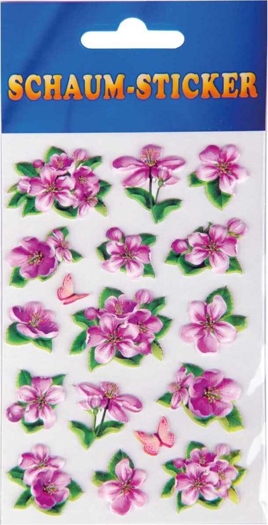Bestlivings fröhlich bunte Sticker zum Aufkleben, Stickerbögen mit Blumen (Design: Blumen 5)