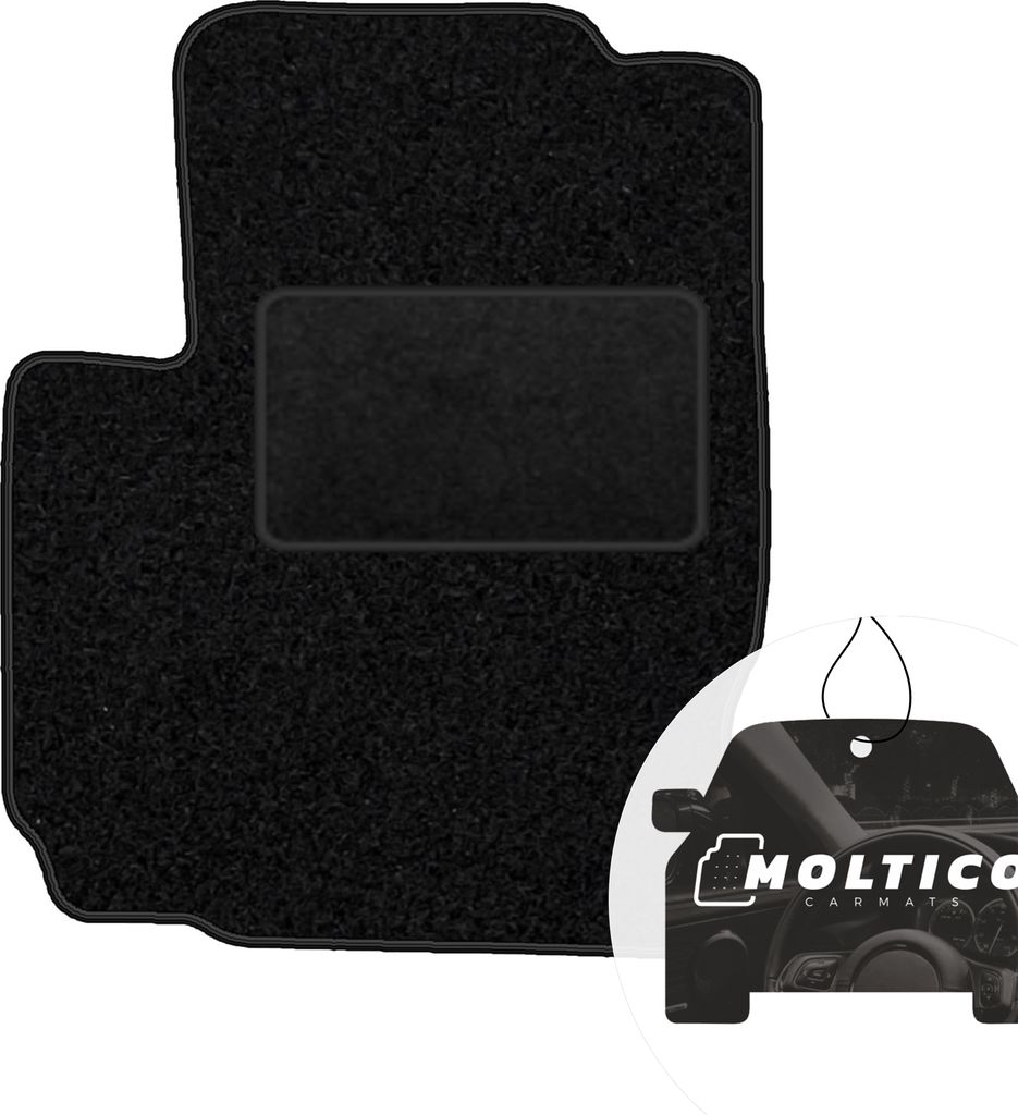 moto-MOLTICO Fahrer Fußmatte Auto Velours Fahrerseite Autoteppiche Schwarz Fahrermatte 1-teilig passend für Mitsubishi Colt 2005-2012