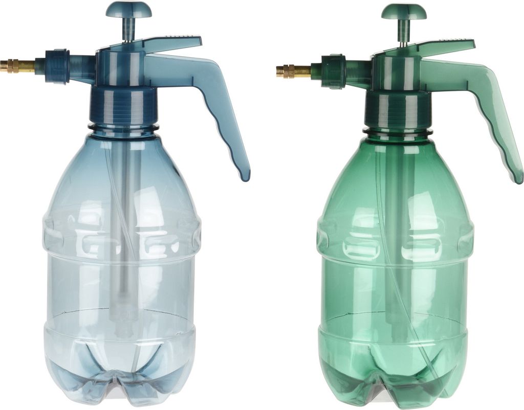 2x Drucksprüher Transparent 1,5 Liter mit Messingdüse Pumpsprühflasche Sprühflasche Handsprüher Pumpsprüher