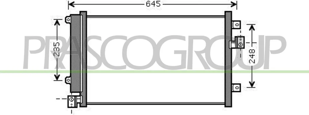 Condenseur Clim Prasco FT717C002 en Aluminium avec Bouteille Sécheuse