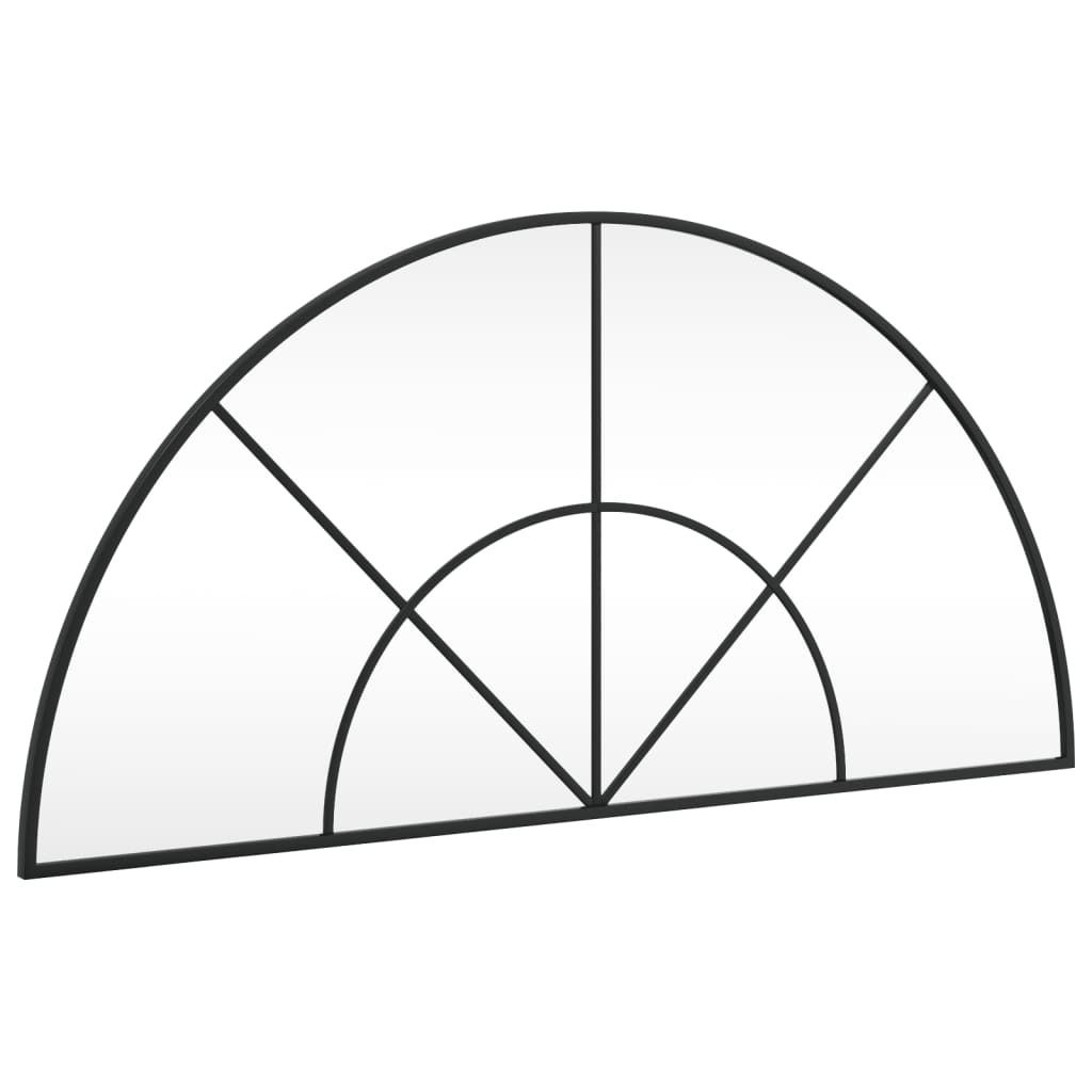 vidaXL Lustro ścienne czarne 100x50 cm Krzywe żelazko Zdjęcie produktu 