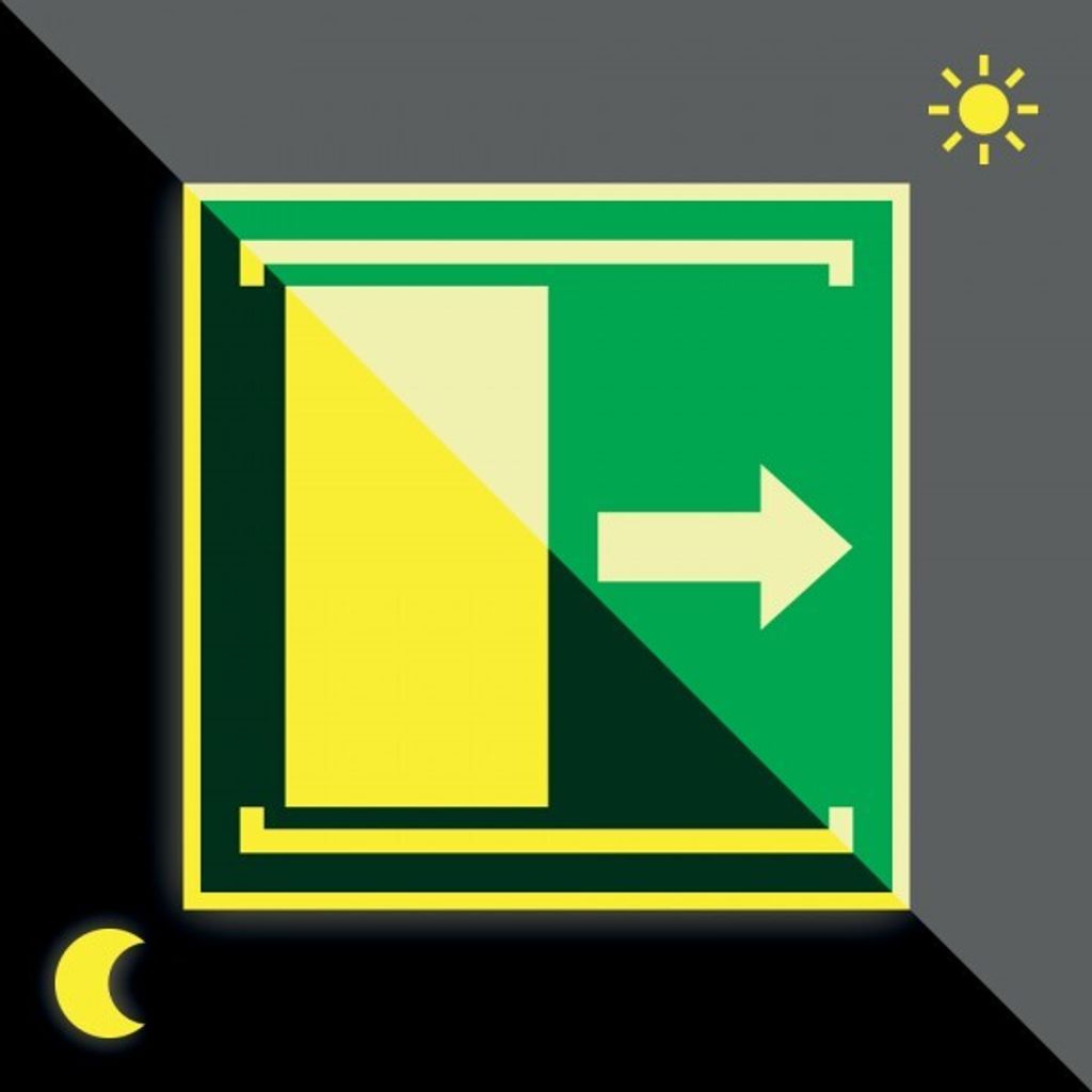 Aufkleber | PERMALIGHT power langnachleuchtend Rettungszeichen Schiebetür öff...