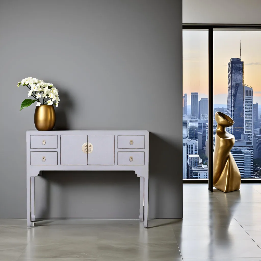 Petite Table Basse d'Appoint Orientale - Console Entrée et Table Murale - 7