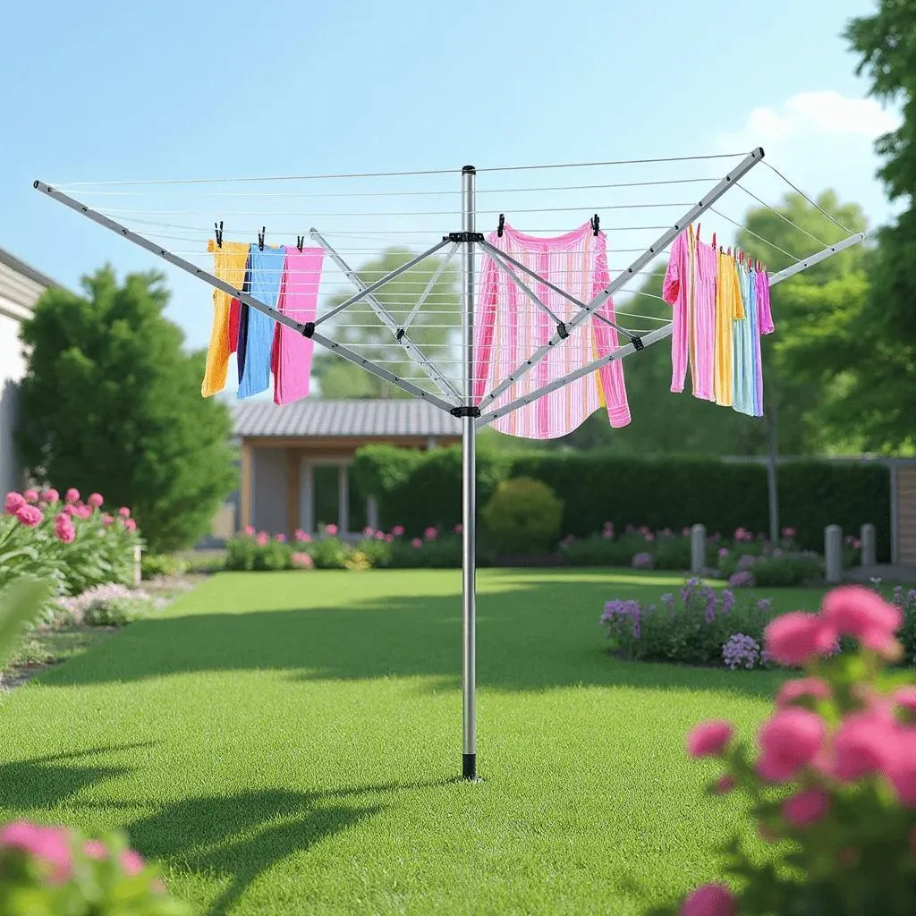 Séchoir rotatif 180 cm pliable - Structure robuste P12 haute qualité - 5