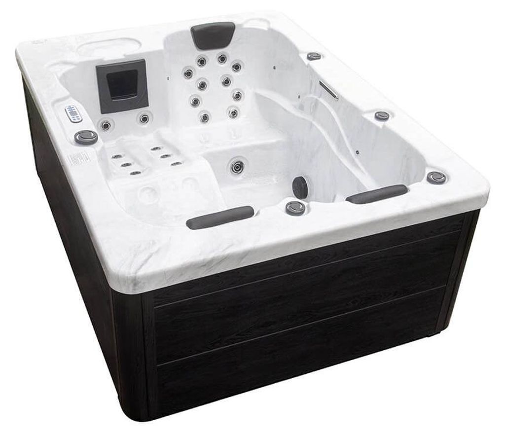 HOME DELUXE - Outdoor Whirlpool - White Marble Plus Treppe Produktbild 