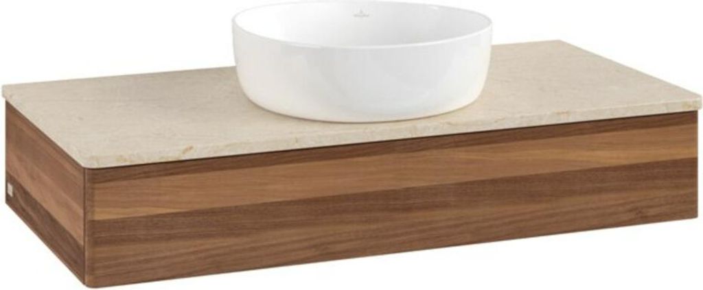 V&B Waschtischunterschrank ohne Frontstruktur Antao 100x19x50cm, WBP-farbe botti., w. walnut