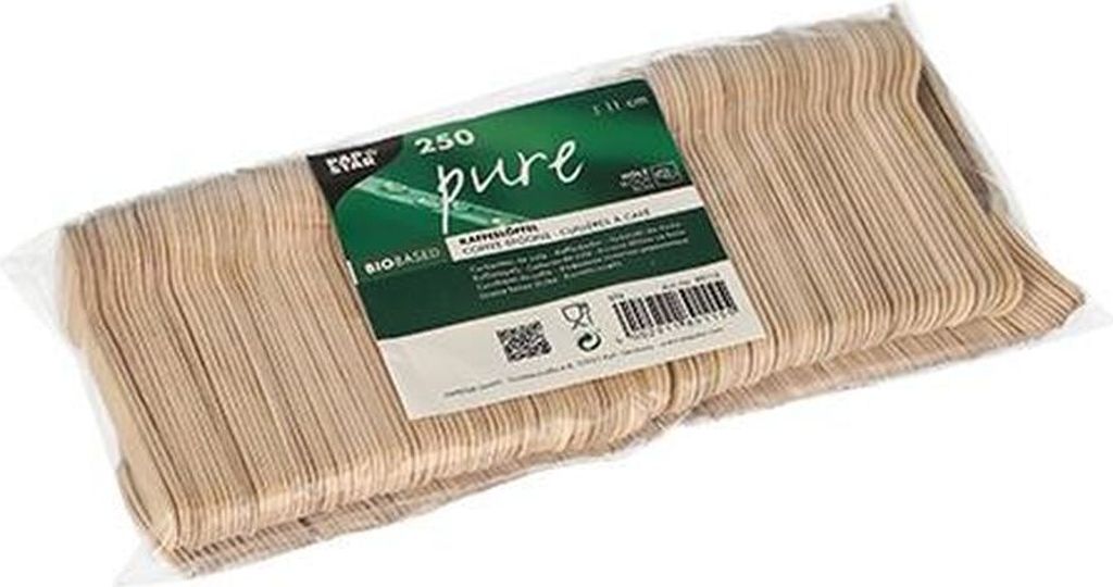 250 Kaffeelöffel, Holz "pure" 11 cm