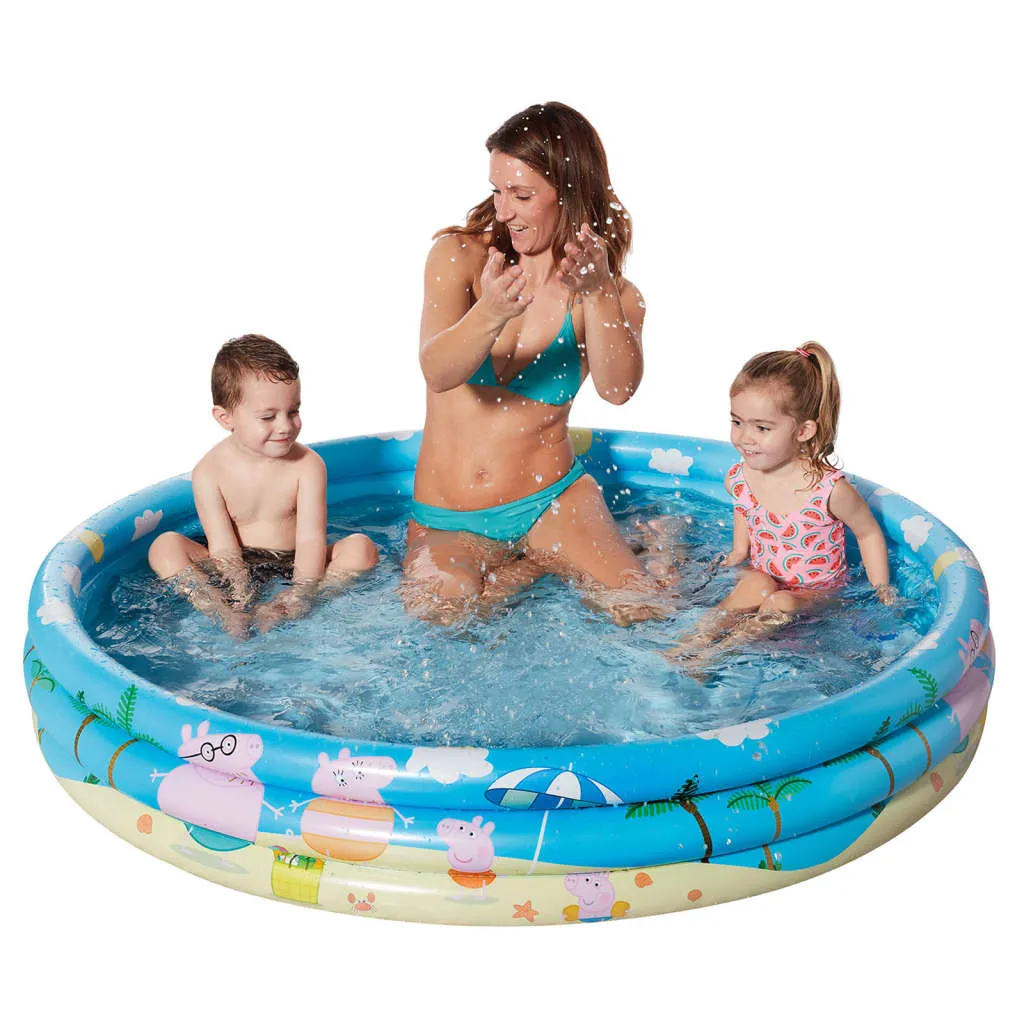 Piscine Peppa Pig 3 Anneaux Renforcés 150x25cm Vinyle Haute Qualité