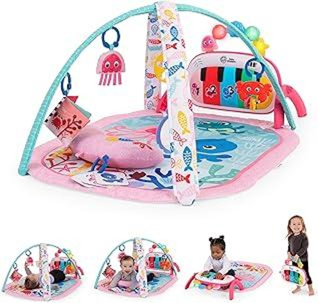 Baby Einstein Ocean Explorers 4-in-1 Spielbogen Baby Spielmatte mit Kick Piano, Musik- & Sprachförderung, Sensorikspielzeug, Lichter & Klänge, F...