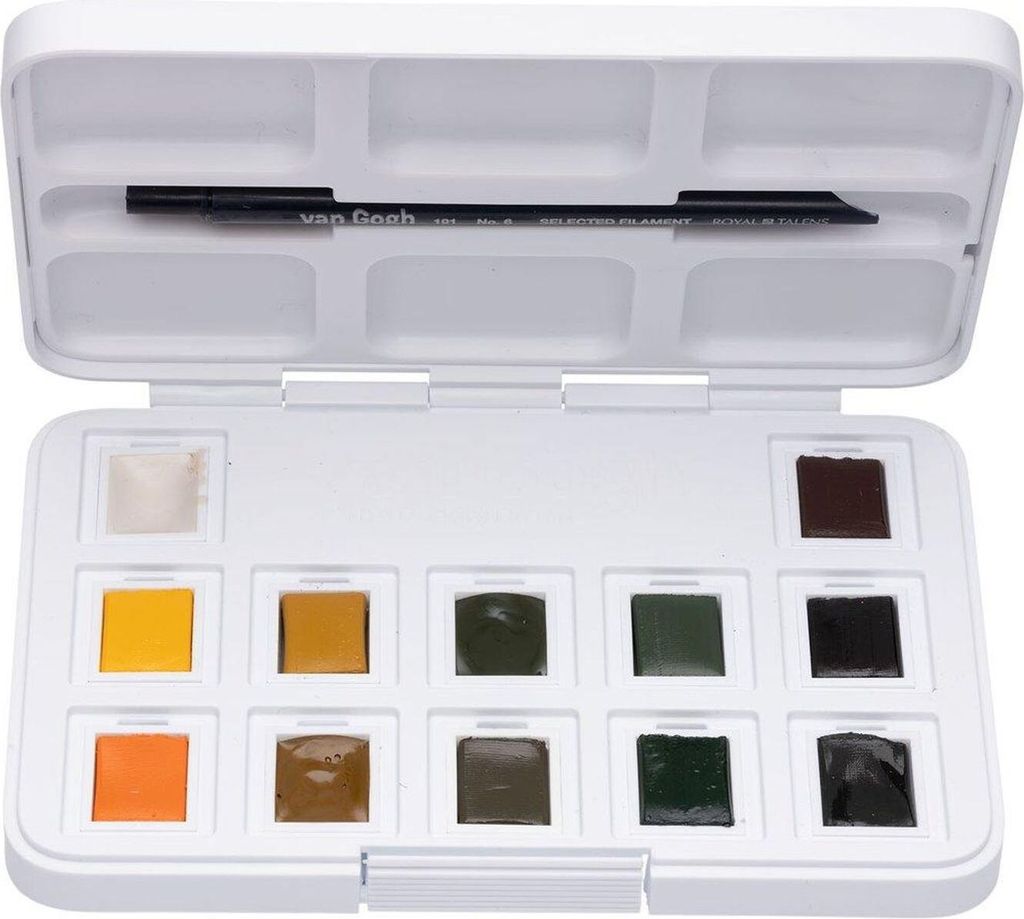 ROYAL TALENS Aquarellfarbe Van Gogh 12er Box Naturfarben
