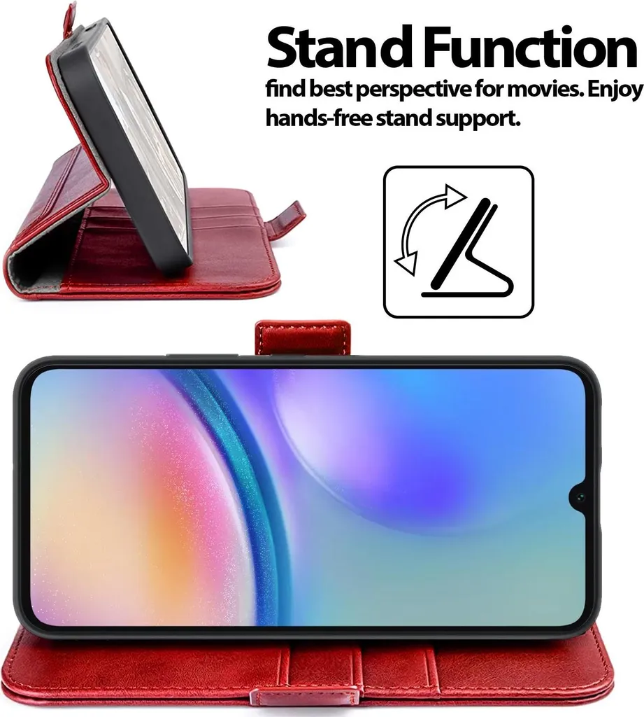 Custodia Flip per Samsung Galaxy A35 5G - Cover a Libro Rossa Antiurto - 2
