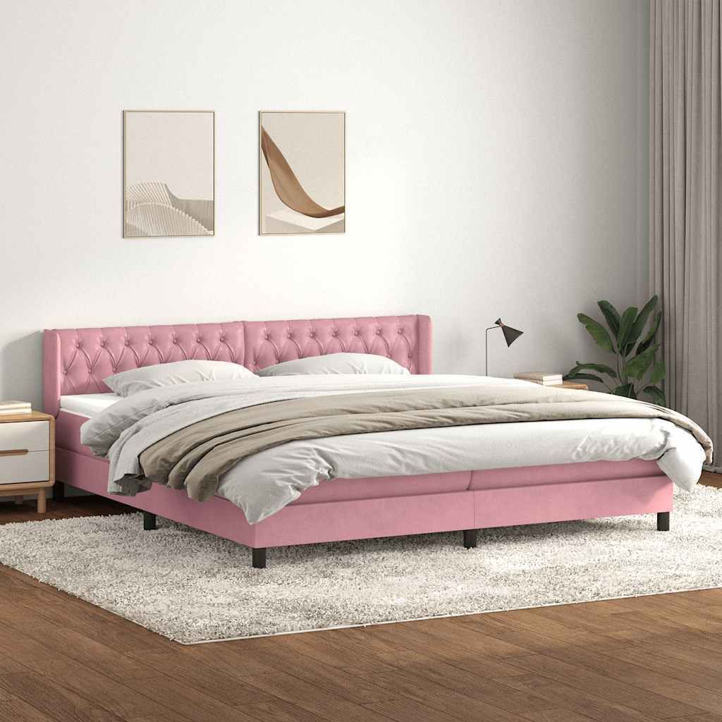 Maison Exclusive - Boxspringbett mit Matratze Rosa 180x210 cm Samt