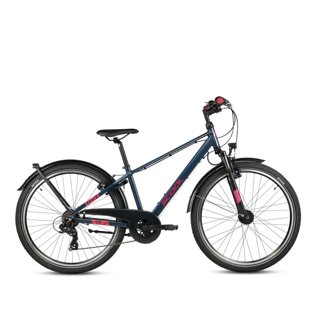 Vélo VTT 26 pouces S’COOL troX pro 7 vitesses - Bleu foncé et Rose