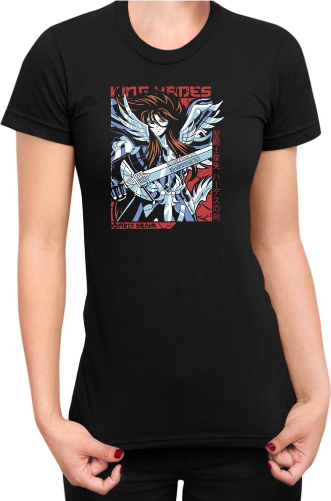 Damen T-Shirt Japan Anime Manga Saint Anime Seiya King Hades King Hades, Lady M / Schwarz