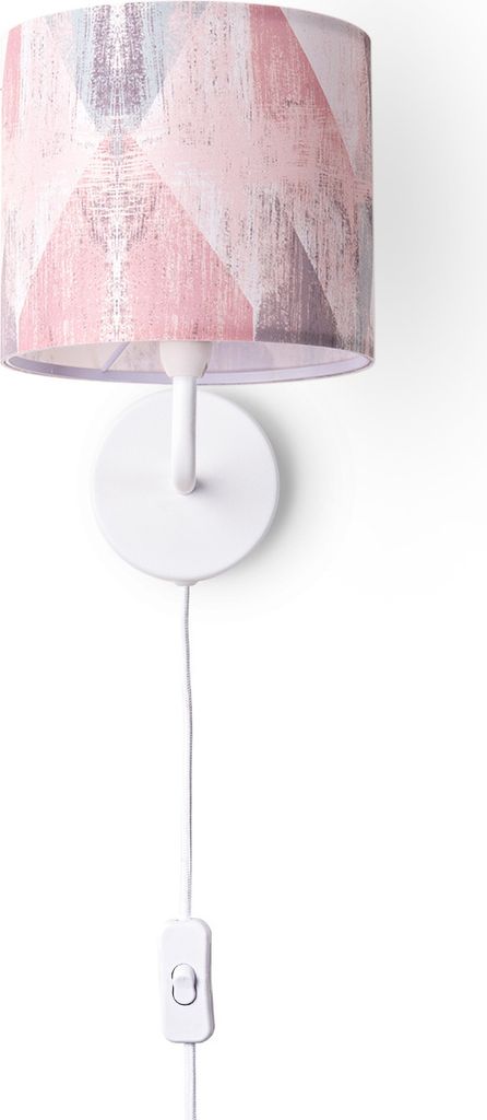 Wandleuchte Stofflampenschirm Tischlampe Nachttischlampe E14 Vintage Retro Rund