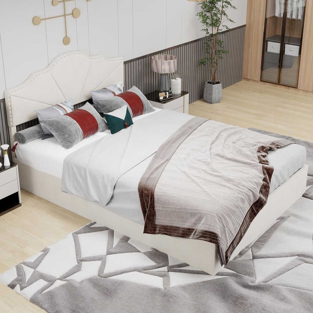 MODFU Jugendbett 140x200 multifunktionale Bettgestell mit hohes Kastenbett mit pneumatischer Stange,Kinderbett mit Stauraum ohne Matratze,Bettrahme...