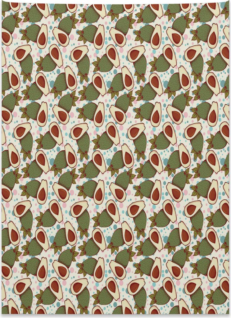 Abakuhaus Avocado Wandteppich, Mexikanisches Frucht-Motiv aus Weiches Mikrofaser Stoff Kein Verblassen Klare Farben Waschbar, 110 x 150 cm, Mehrfarbig