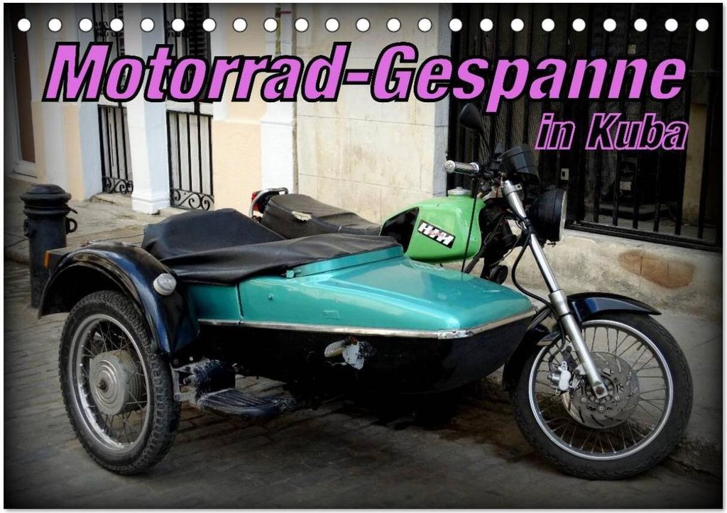 Motorrad-Gespanne in Kuba (Tischkalender 2026 DIN A5 quer), CALVENDO Monatskalender