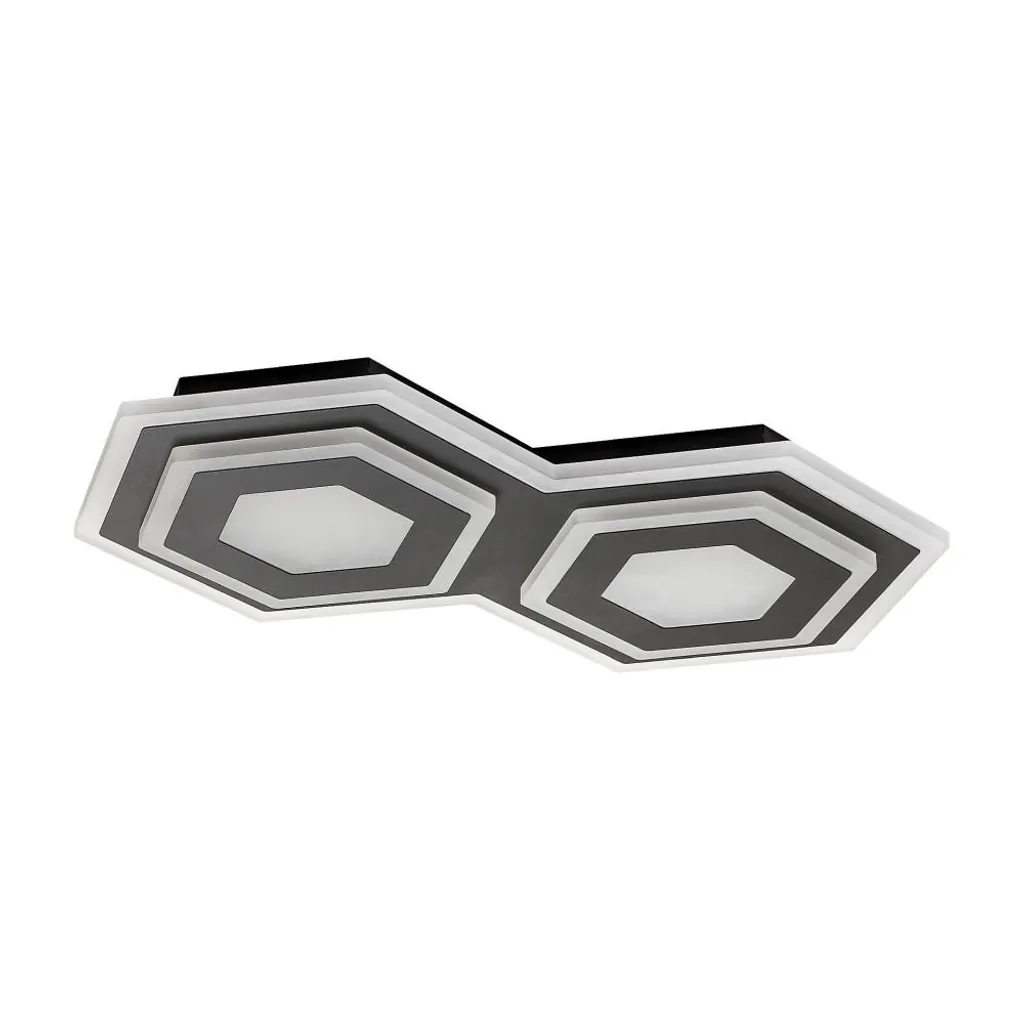 Éclairage Salon Plafonnier LED 43cm Teinte Variable Noir et Blanc - 8