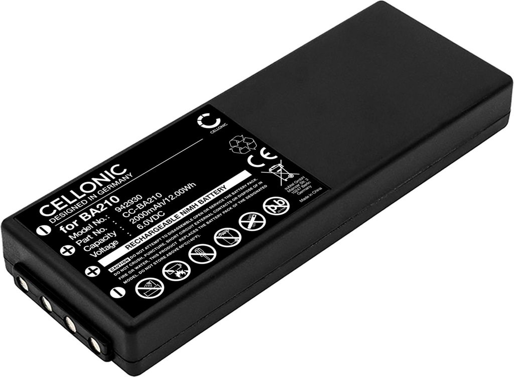 CELLONIC 1x Akku für Fernbedienung Kompatibel mit HBC Radiomatic Spectrum 3, BA213020, BA214061, BA210 - (2000mAh , 6V)