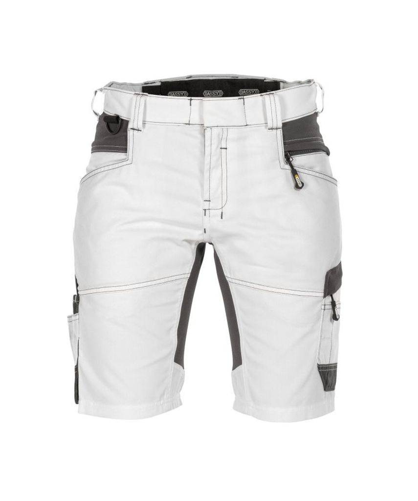 DASSY Axis Painters Women Malershorts mit Stretch für Damen WEIß/ANTHRAZITGRAU Gr.46 Länge: STANDARD