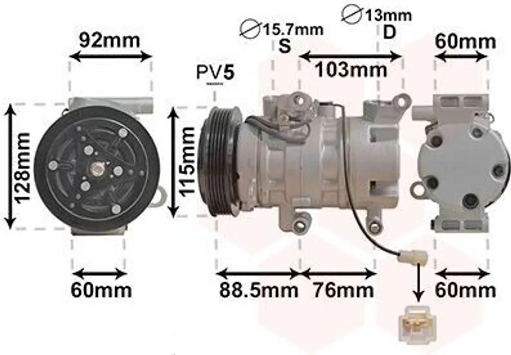 Compresseur clim Mazda 3 et 5 - Pièce de rechange VAN WEZEL 2700K251