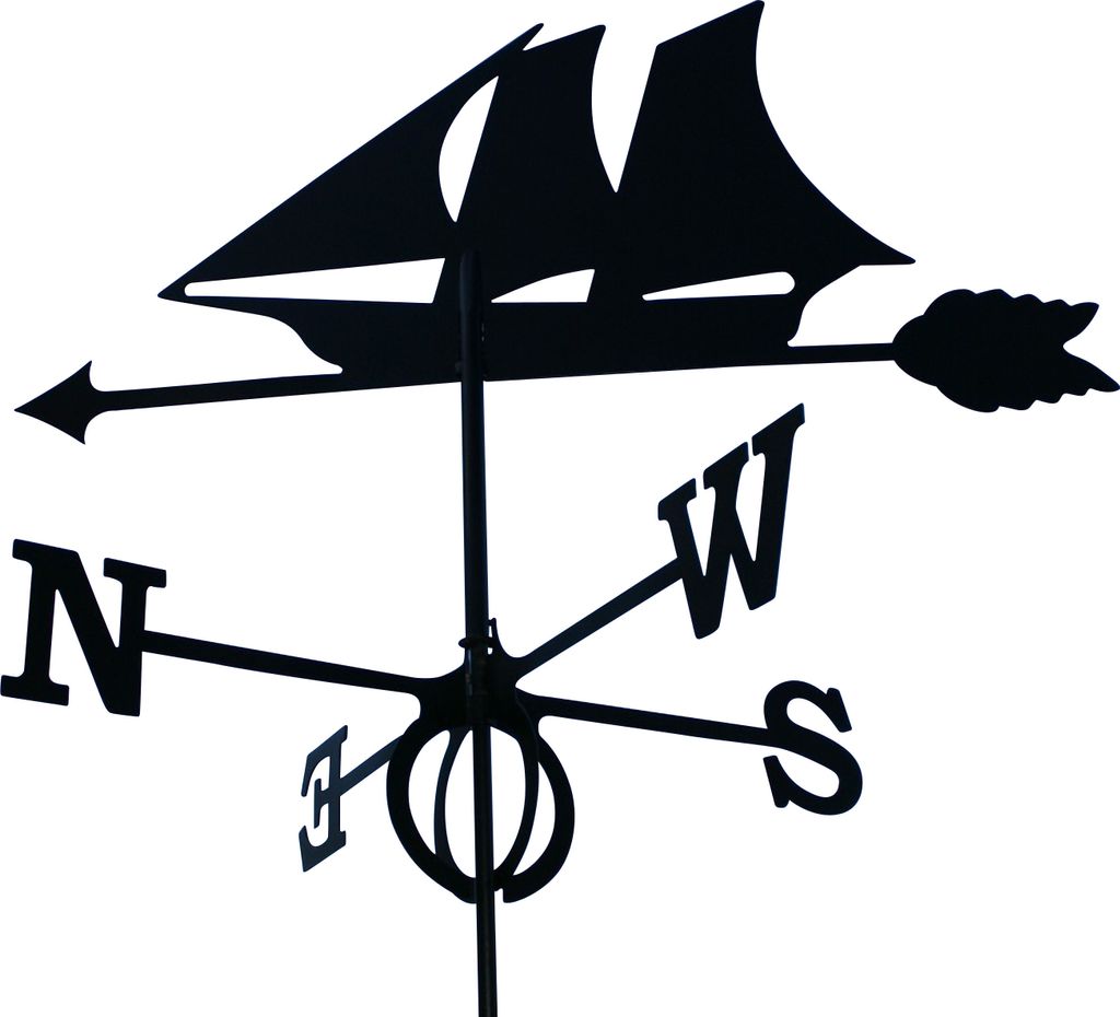 SvenskaV Wetterfahne Windjammer / Segler groß in schwarz Produktbild 
