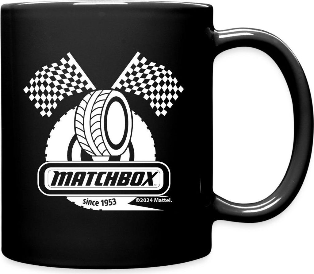 Spreadshirt Matchbox 1953 Zielflaggen Und Reifen In Weiß Tasse Einfarbig, One size, Schwarz