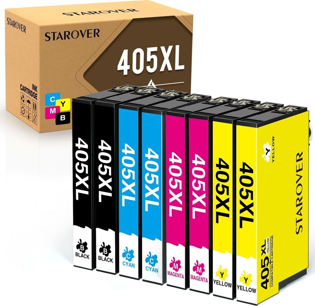 8 Stück 405XL Tintenpatrone kompatibel mit Epson 405 XL für Produktbild 