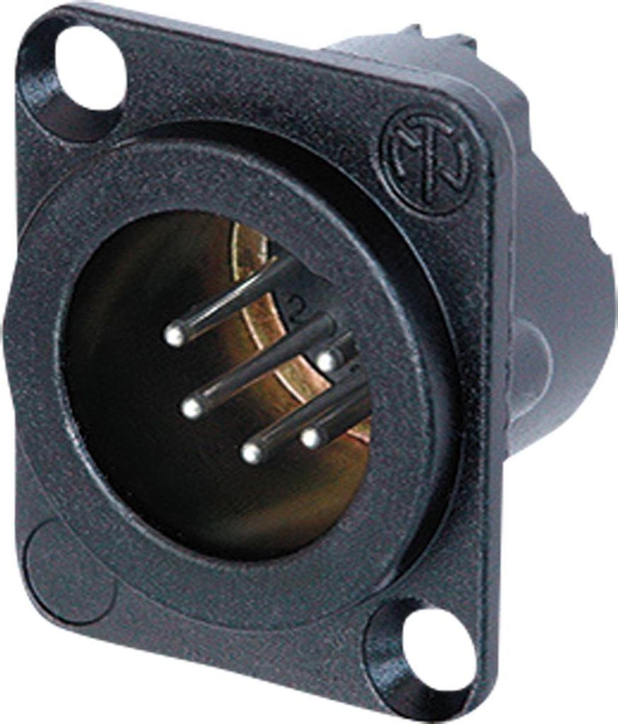 Neutrik XLR 5P Chassis - male Silberkontakte - schwarz - Metallgehäuse
