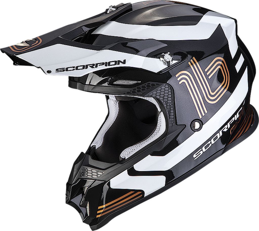 Scorpion VX-16 Evo Air Tub Motocross Helm (Black/Gold,XL (61/62))