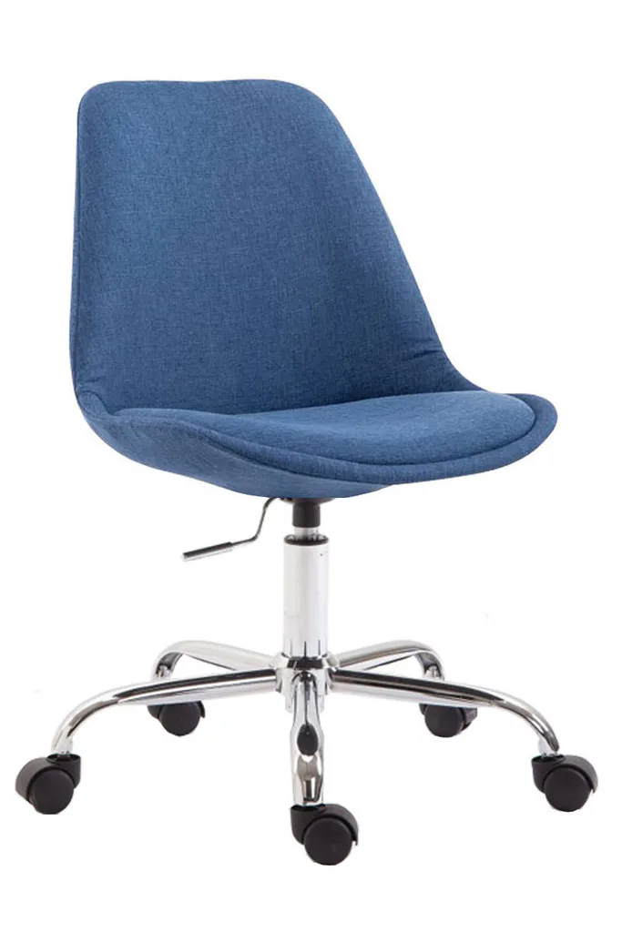 Poltroncina Ufficio Blu CLP Toulouse: Eleganza in Tessuto e Metallo