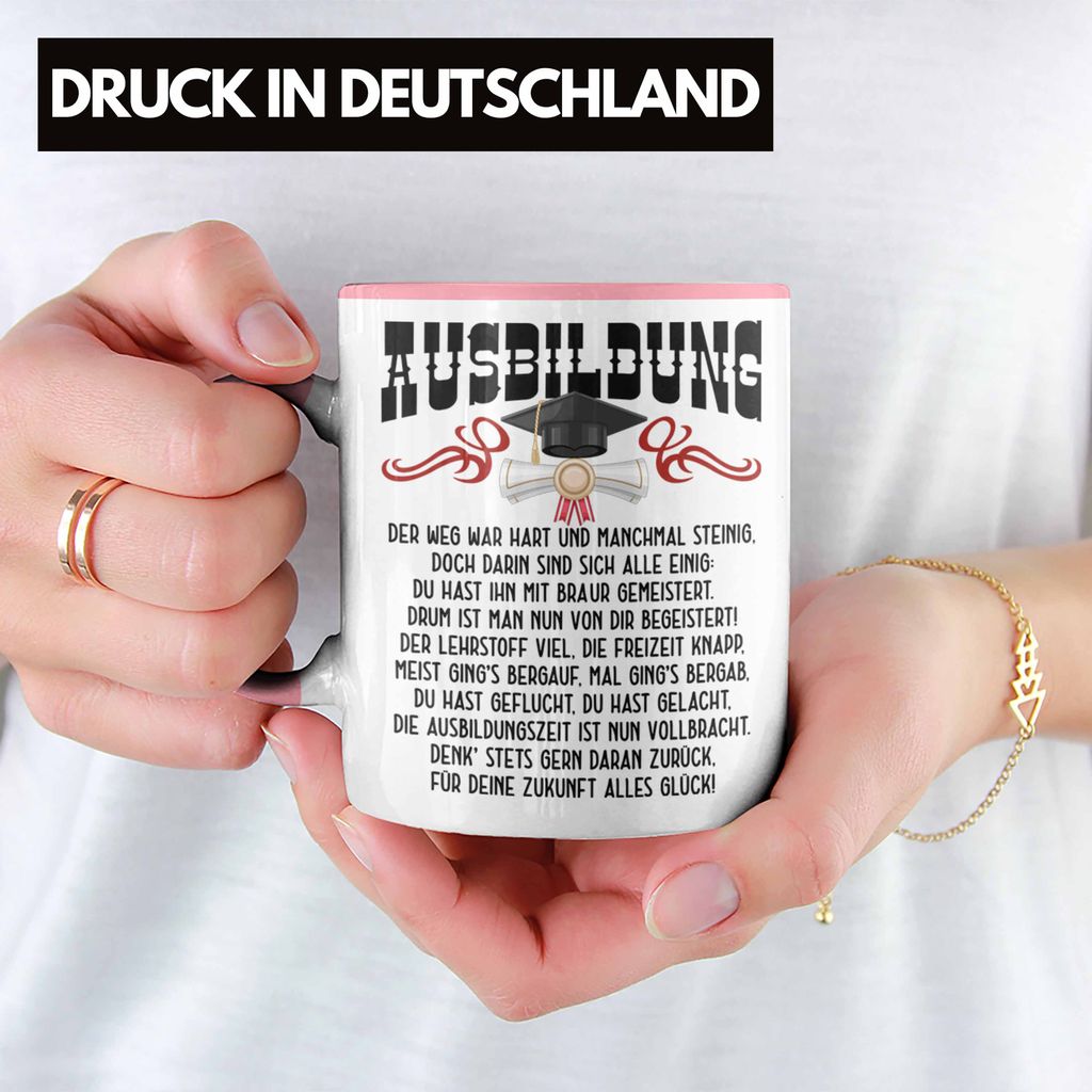 Ausbildung Bestanden Tasse – Geschenkidee Für Bestandene Prüfung, Spülmaschinenfest, Beidseitig Bedruckt