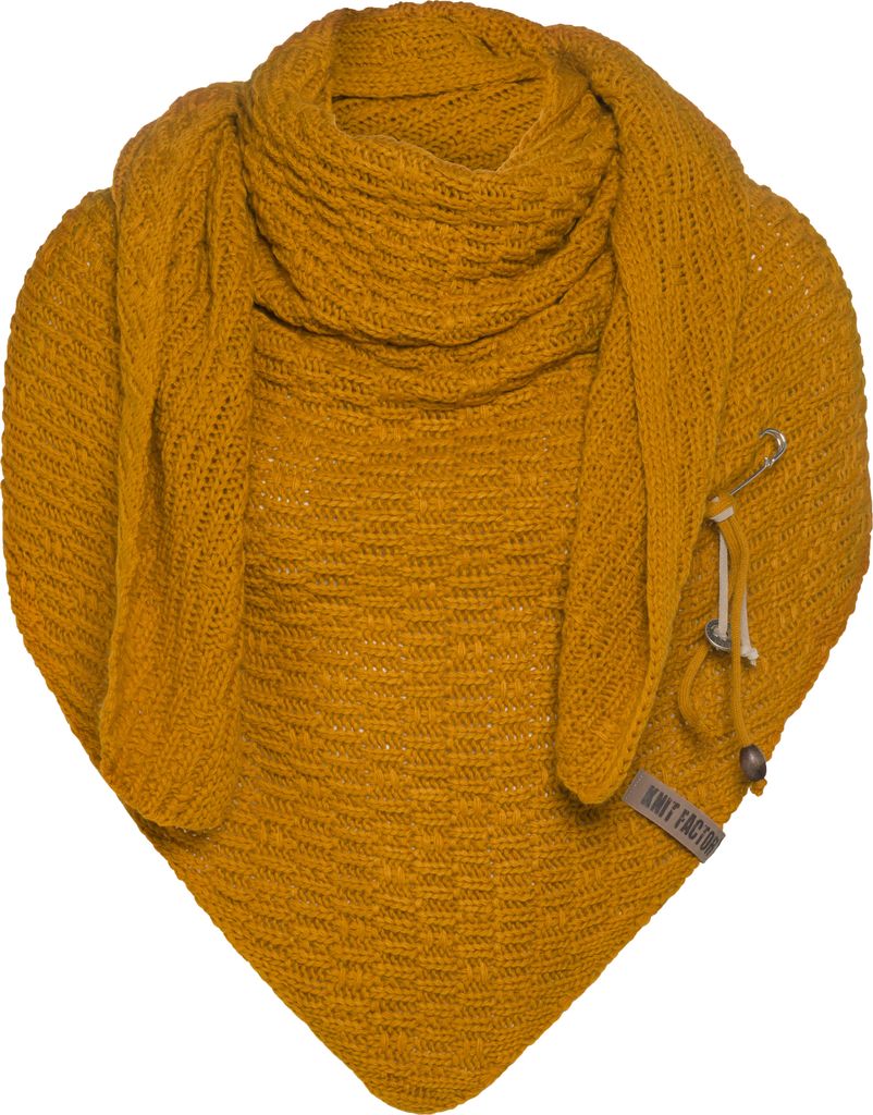 Knit Factory Jaida Dreiecksschal - Ocker - 190x85 cm