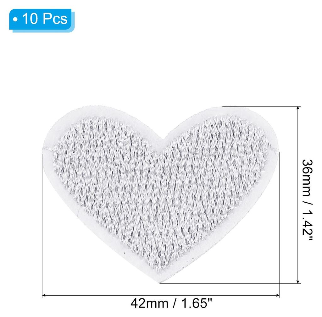 Stoffflicken zum Aufbš¹geln 3.7x4.2cm Bš¹gelflicken 10 Packung Aufn?her Herz Form Bestickte Liebe Applikationen fš¹r Kleidung Jacken Hut Ruck...