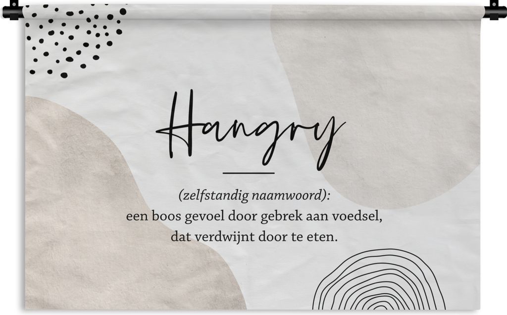MuchoWow Wandteppich Wandbehang Hungrig - Sprichwörter - Definition von hungrig - Wörterbuch - Zitate 90x60 cm Tapisserie Dekoration Wandtuch -...