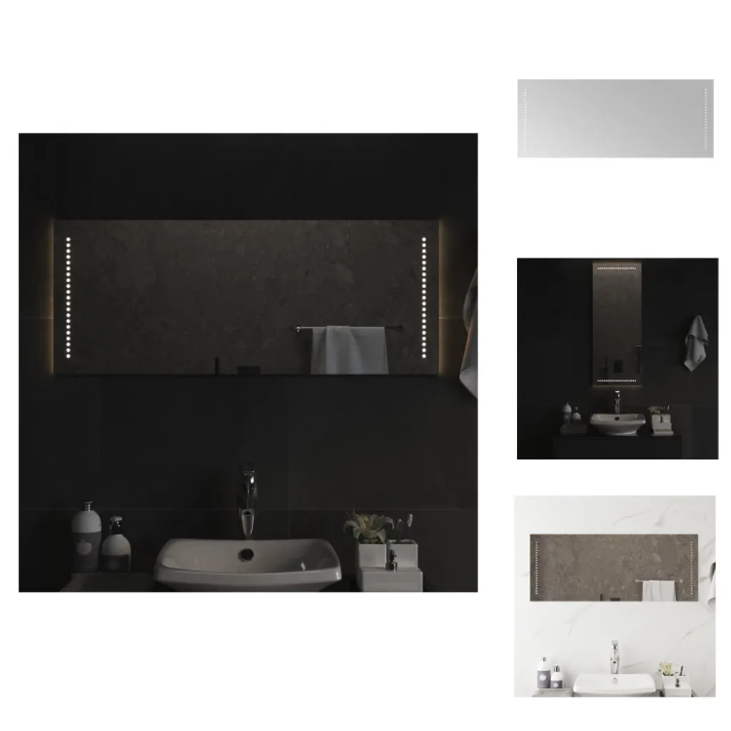 Specchio Bagno LED 40x100 vidaXL - Specchio Trucco USB Impermeabile