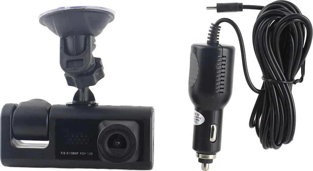 Double Dash Cam 1080p G-Sensor - Preuve Vidéo Voiture (Avant/Intérieur)