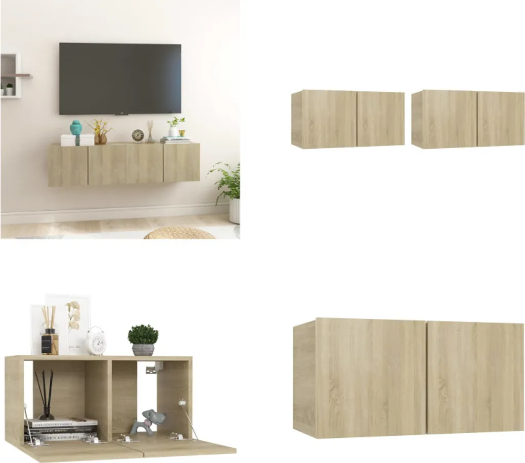 Mobile TV Sospeso Rovere Sonoma 60x30x30 cm | Design Moderno vidaXL
