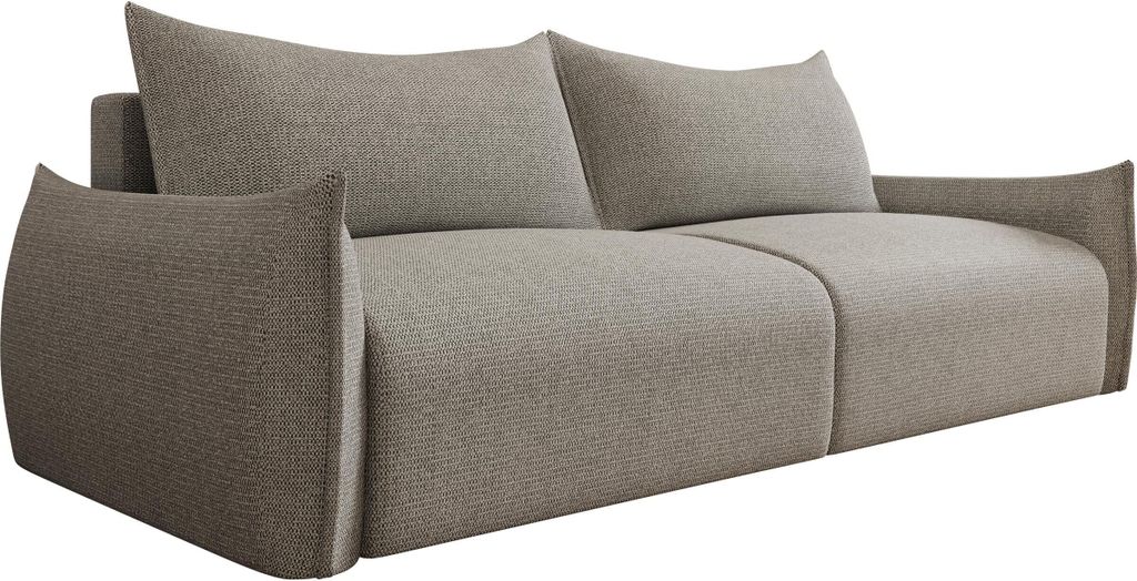 MIRJAN24 Sofa Cindy, Wohnzimmer Couch mit Bettkasten und Schlaffunktion, Ausziehmechanismus DL (Farbe: Aragon 20)