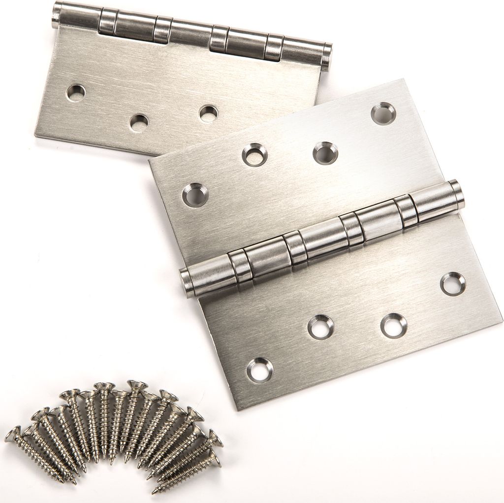 8 Stück Türband Edelstahlscharnier Aufschraubband Edelstahl SS201 kugelgelagert mit Edelstahlschrauben / Tragkraft 50 kg / Materialstärke 2,0 mm...