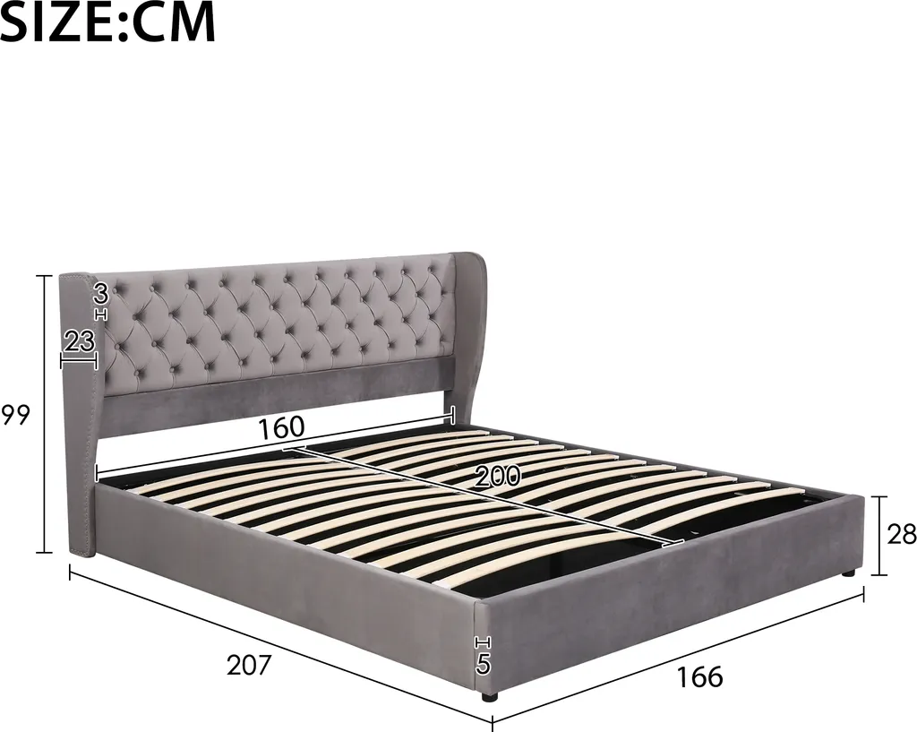 Lit de rangement 160x200cm Flieks pour optimiser les petits espaces