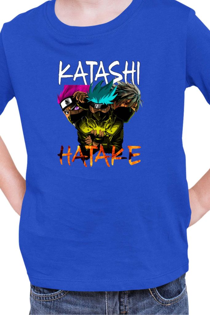 Kinder T-Shirt Naruto Kakashi Hatake 09, 7-8 Jahr - 128 / Blau