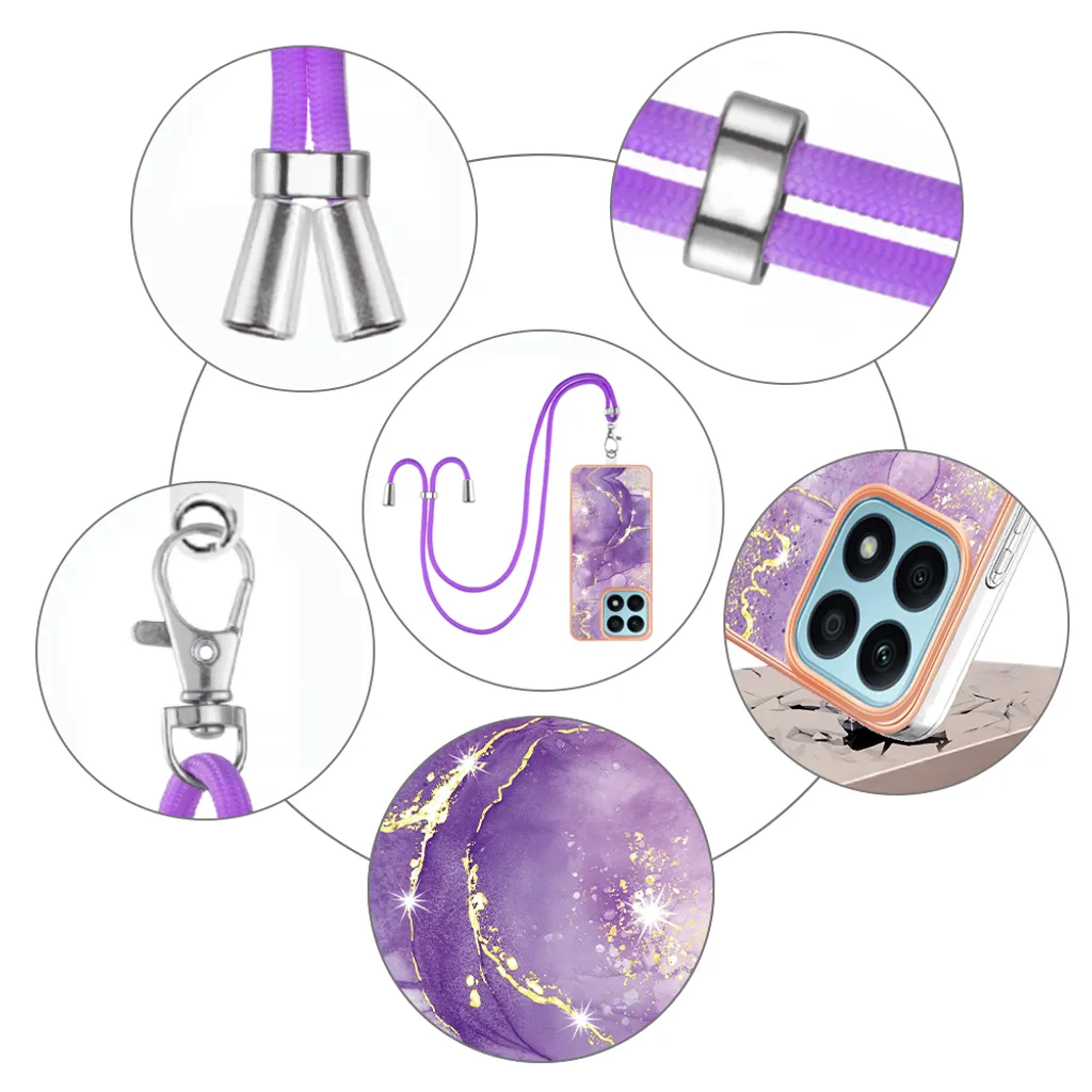 Cover CRAVEN Per Huawei Honor X8a, Custodia In Silicone TPU Morbido, Effetto Gradiente Viola/blu, Antiurto - 3